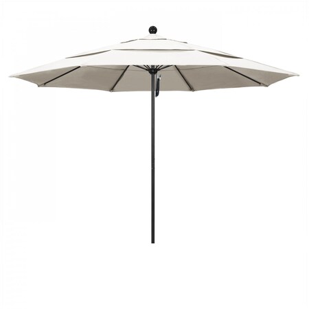 California Umbrella 11' Black Aluminum Market Patio Umbrella, Pacifica Canvas 194061333938
